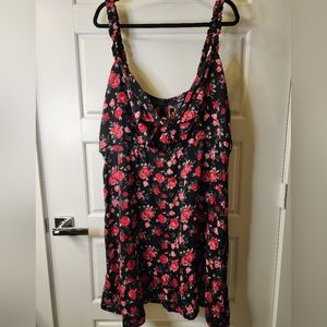 SHEIN‎ Curve 4XL Black Red Floral Dress